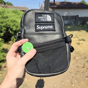 Supreme x The North Face Black Leather Shoulder Bag